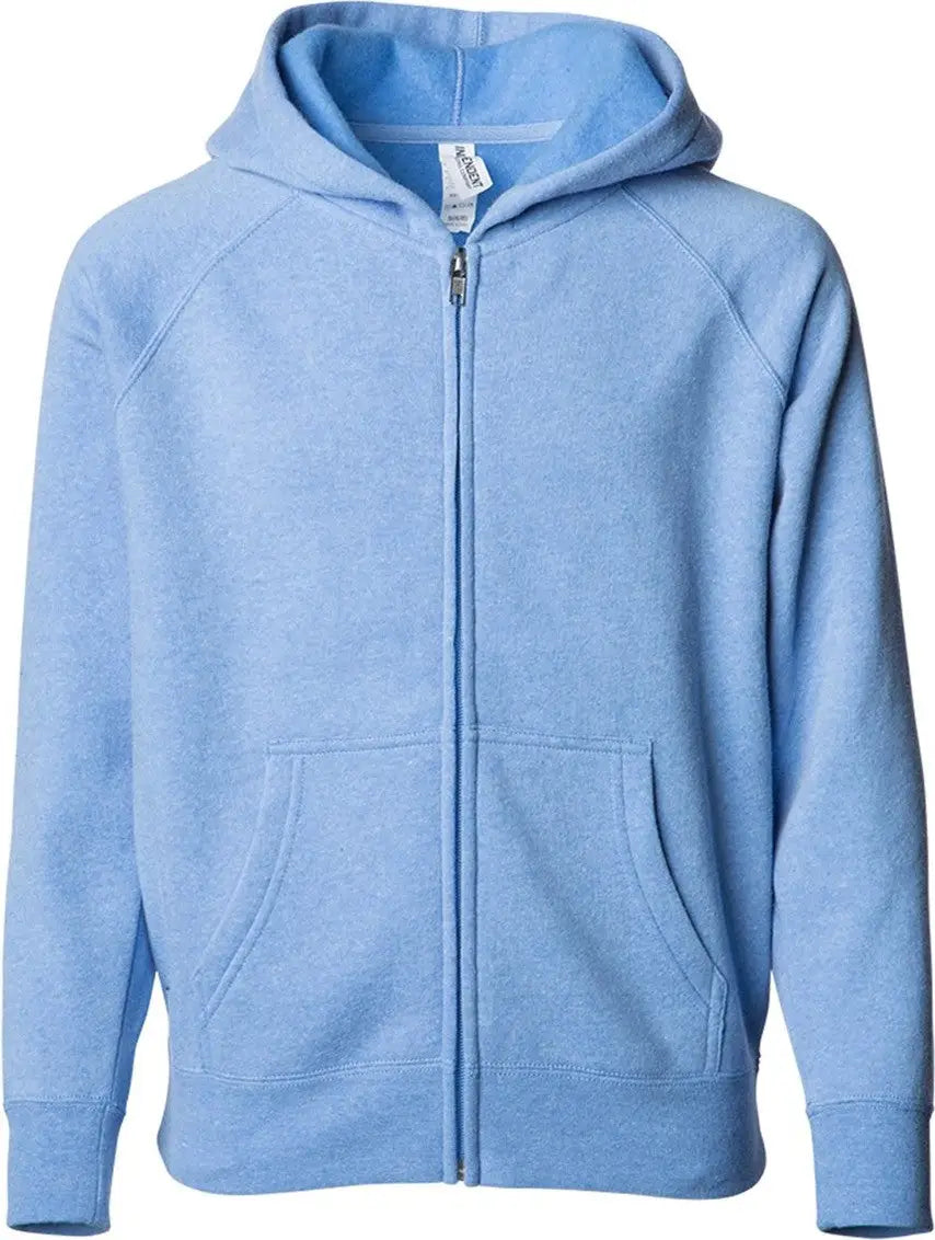 Independent Trading Co. Prm10tsbz Toddler Lightweight Special Blend Raglan Zip Hood - Pacific