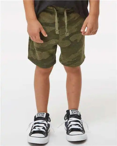 Independent Trading co Prm11srt Toddler Lightweight Special Blend Sweatshorts - Forest Camo Heather