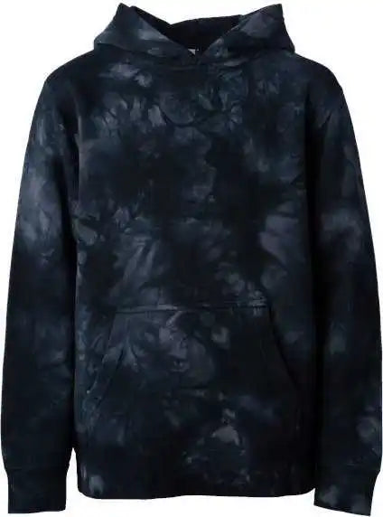Independent Trading co Prm1500td Youth Midweight Tie Dye Hooded Pullover Black
