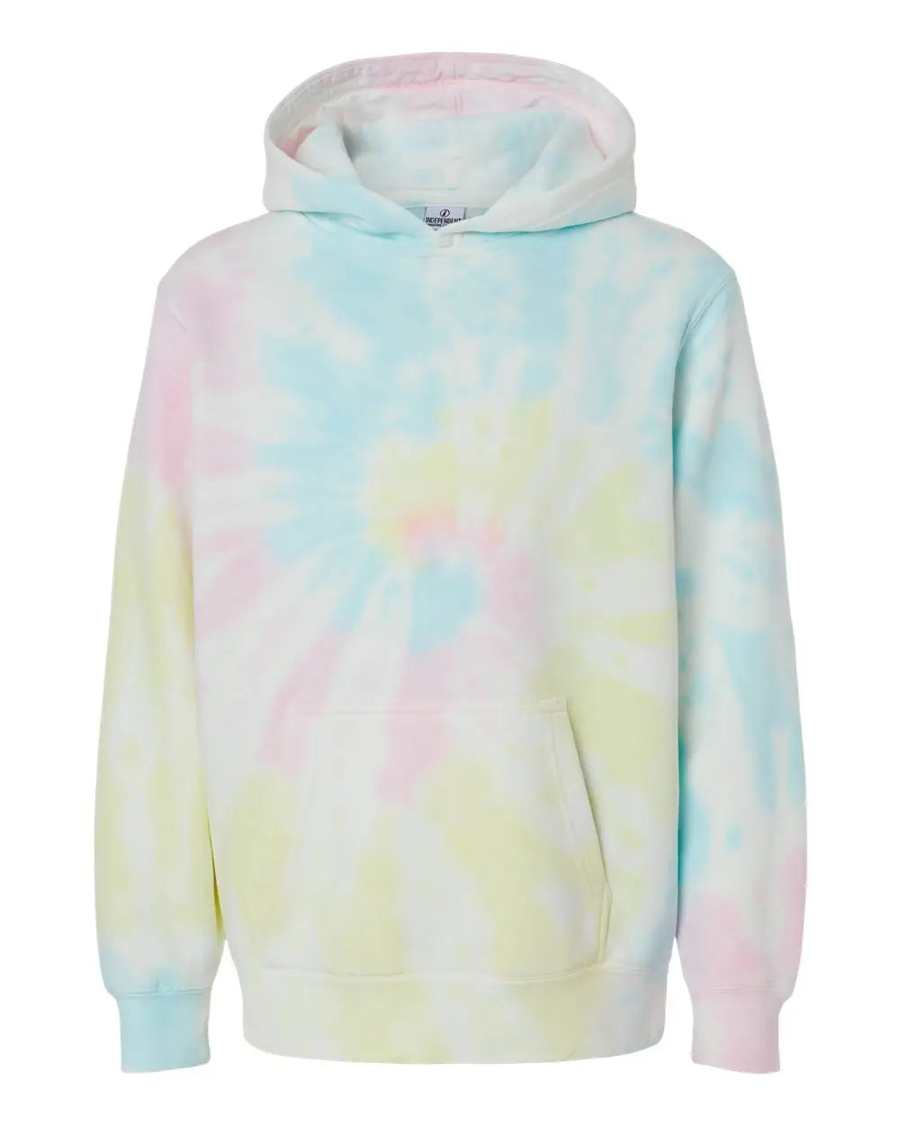 Independent Trading Co. Prm1500td Youth Midweight Tie-dyed Hooded Sweatshirt - Tie Dye Sunset Swirl - Multi-colored / Xs