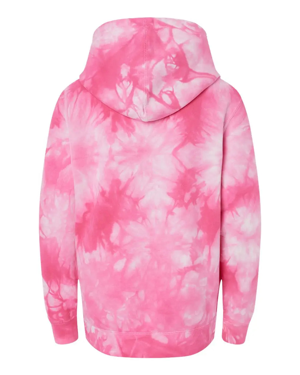 Independent Trading Co. Prm1500td Youth Midweight Tie-dyed Hooded Sweatshirt - Tie Dye Pink