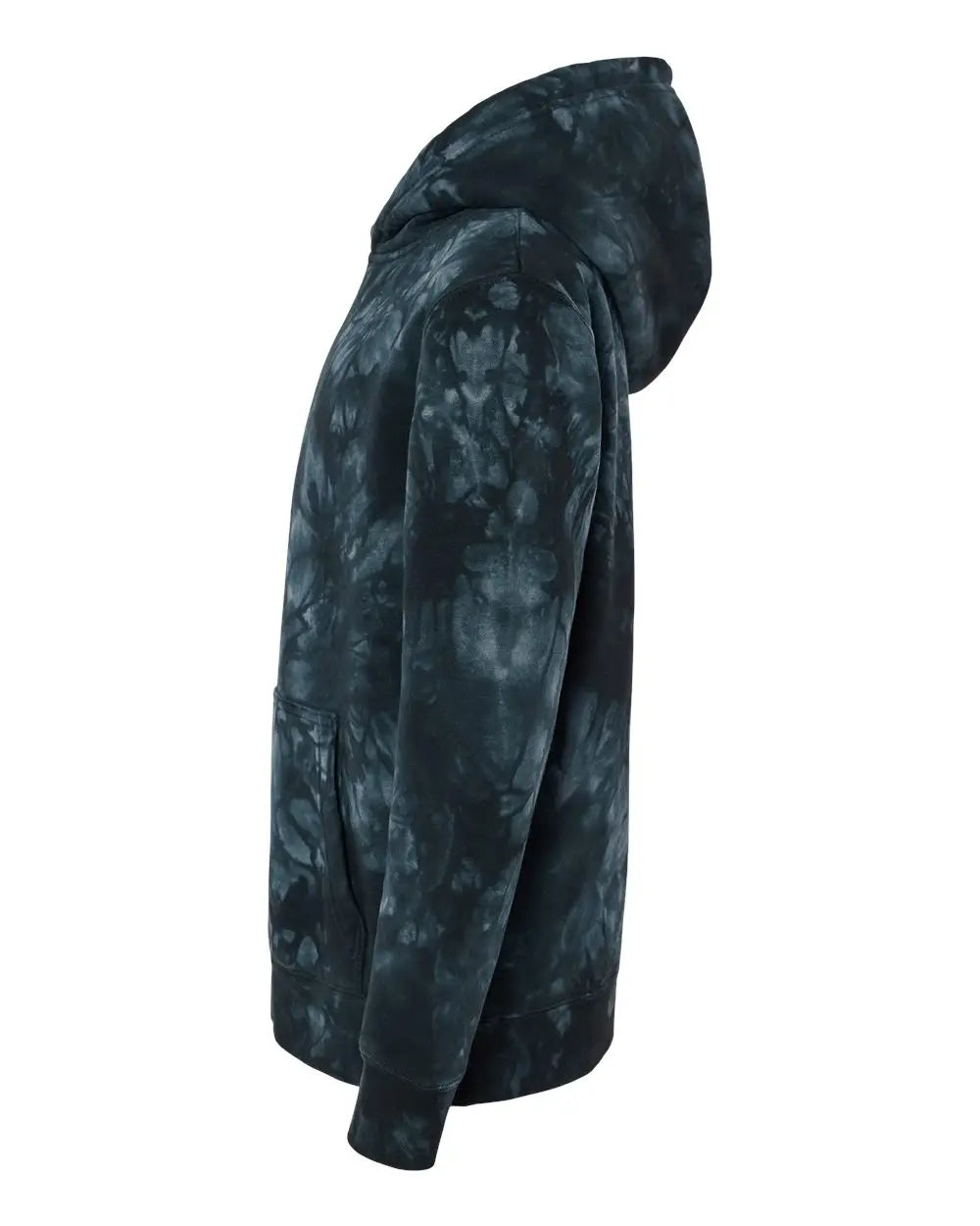 Independent Trading Co. Prm1500td Youth Midweight Tie-dyed Hooded Sweatshirt - Tie Dye Black
