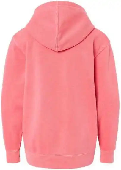 Independent Trading co Prm1500y Youth Midweight Pigment Dyed Hooded Sweatshirt Pink