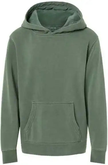 Independent Trading co Prm1500y Youth Midweight Pigment Dyed Hooded Sweatshirt Alpine Green