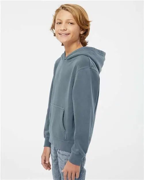 Independent Trading Co. Prm1500y Youth Midweight Pigment-dyed Hooded Sweatshirt - Pigment Slate Blue