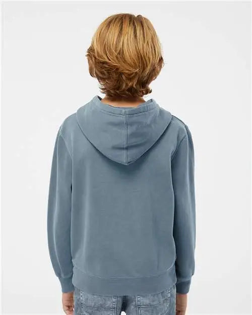 Independent Trading Co. Prm1500y Youth Midweight Pigment-dyed Hooded Sweatshirt - Pigment Slate Blue