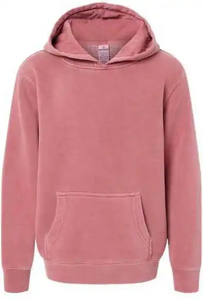 Independent Trading co Prm1500y Youth Midweight Pigment-dyed Hooded Sweatshirt - Pigment Maroon