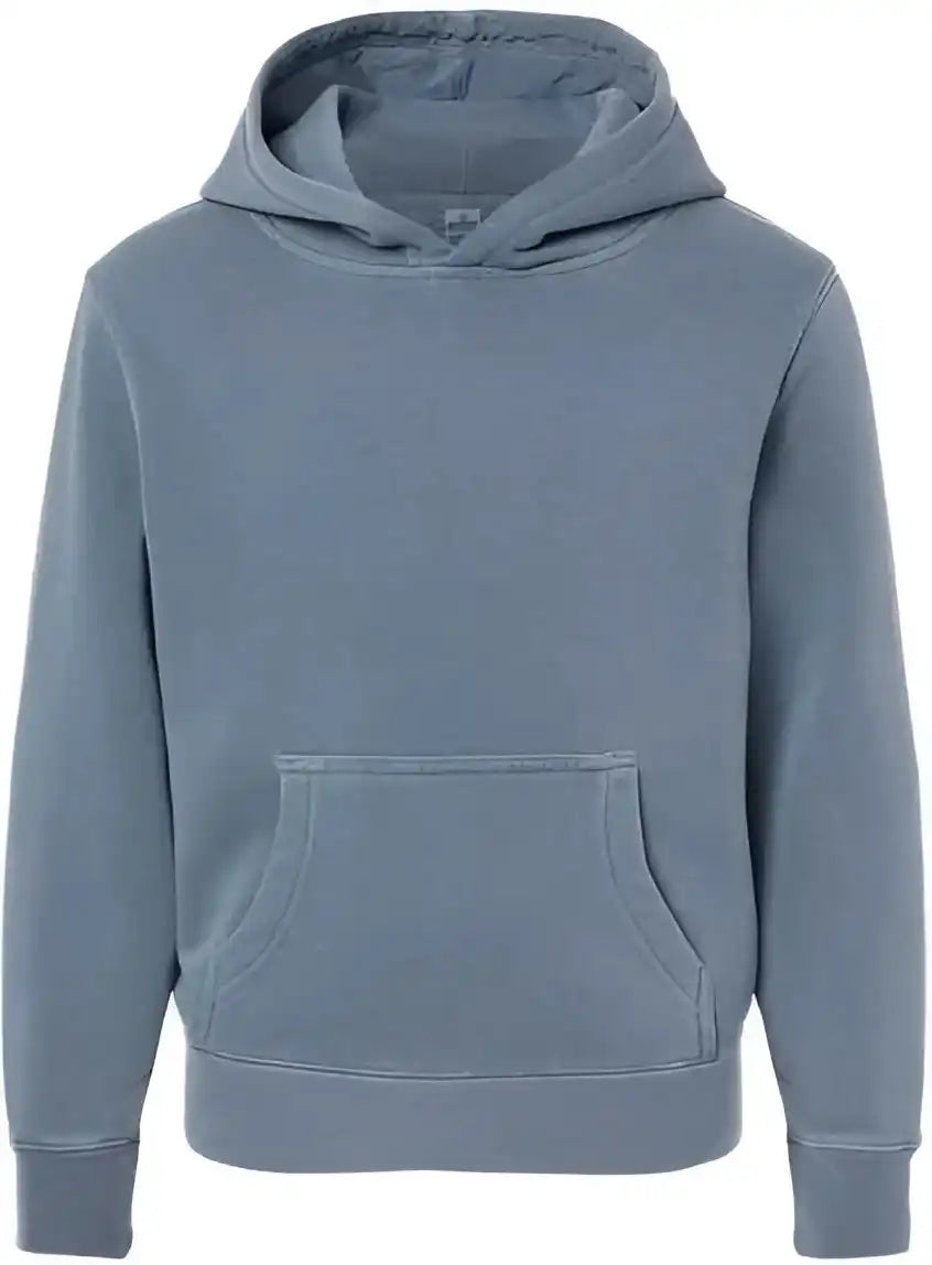 Independent Trading co Prm1500y Youth Midweight Pigment-dyed Hooded Sweatshirt - Pigment Slate Blue