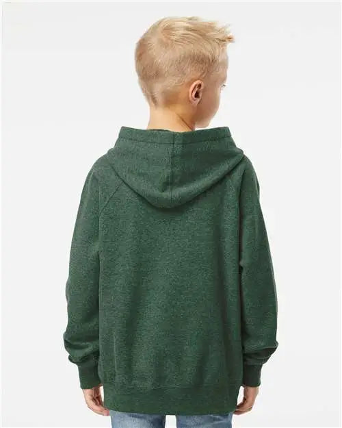 Independent Trading Co. Prm15ysb Youth Lightweight Special Blend Raglan Hooded Sweatshirt - Moss