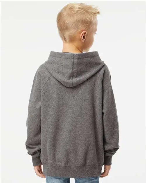 Independent Trading Co. Prm15ysb Youth Lightweight Special Blend Raglan Hooded Sweatshirt - Nickel
