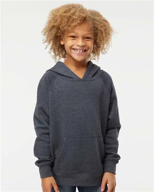 Independent Trading Co. Prm15ysb Youth Lightweight Special Blend Raglan Hooded Sweatshirt - Midnight Navy