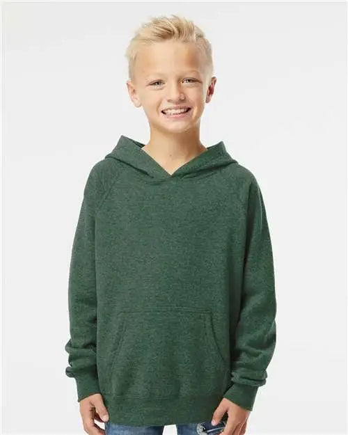 Independent Trading Co. Prm15ysb Youth Lightweight Special Blend Raglan Hooded Sweatshirt - Moss