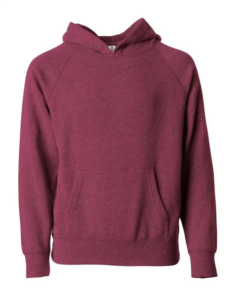 Independent Trading Co. Prm15ysb Youth Lightweight Special Blend Raglan Hooded Sweatshirt - Crimson - Cardinal / Xs