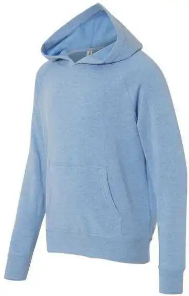 Independent Trading co Prm15ysb Youth Special Blend Raglan Hooded Sweatshirt Pacific