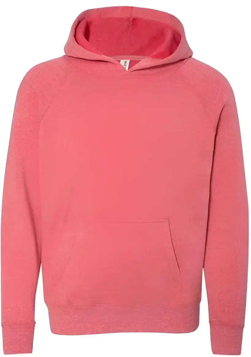 Independent Trading co Prm15ysb Youth Special Blend Raglan Hooded Sweatshirt - Pomegranate