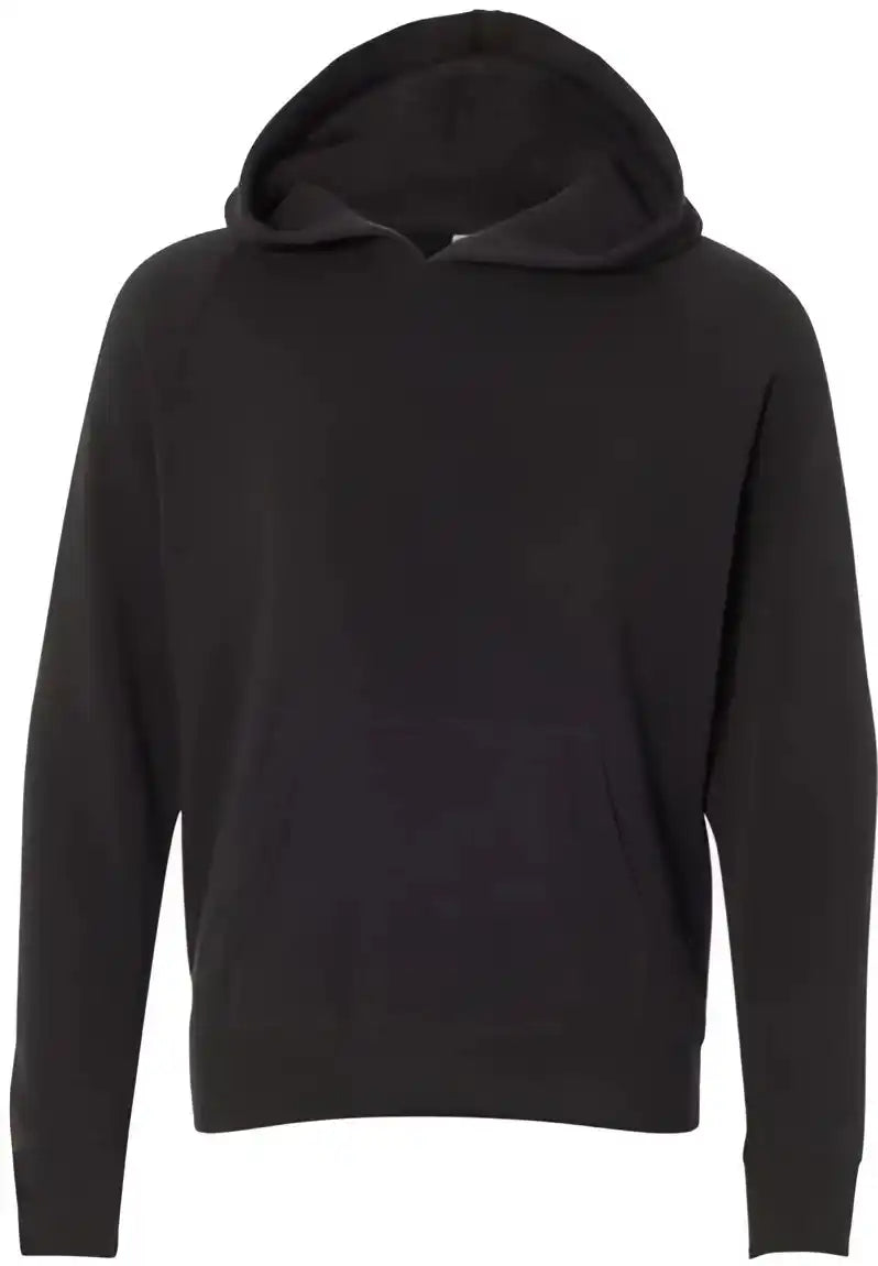 Independent Trading co Prm15ysb Youth Special Blend Raglan Hooded Sweatshirt - Black
