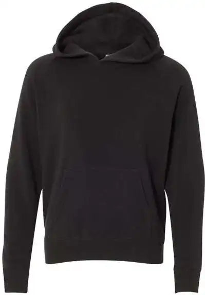 Independent Trading co Prm15ysb Youth Special Blend Raglan Hooded Sweatshirt - Black
