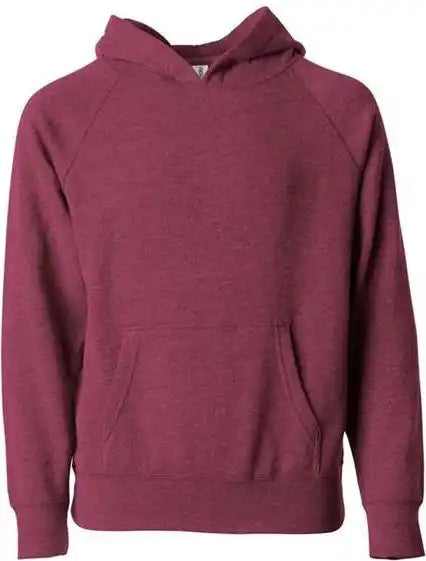 Independent Trading co Prm15ysb Youth Special Blend Raglan Hooded Sweatshirt - Crimson