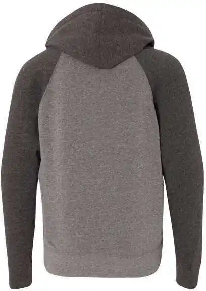 Independent Trading co Prm15ysb Youth Special Blend Raglan Hooded Sweatshirt - Nickel Carbon