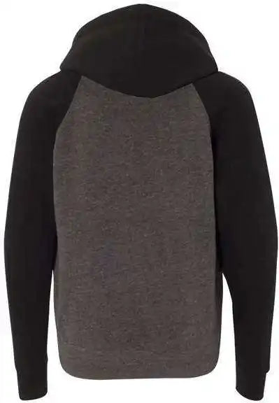 Independent Trading co Prm15ysb Youth Special Blend Raglan Hooded Sweatshirt Carbon Black