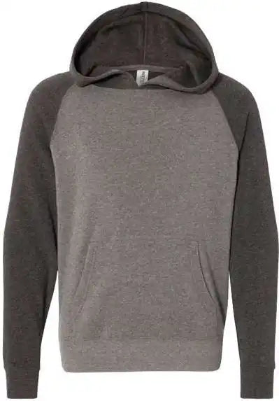 Independent Trading co Prm15ysb Youth Special Blend Raglan Hooded Sweatshirt - Nickel Carbon