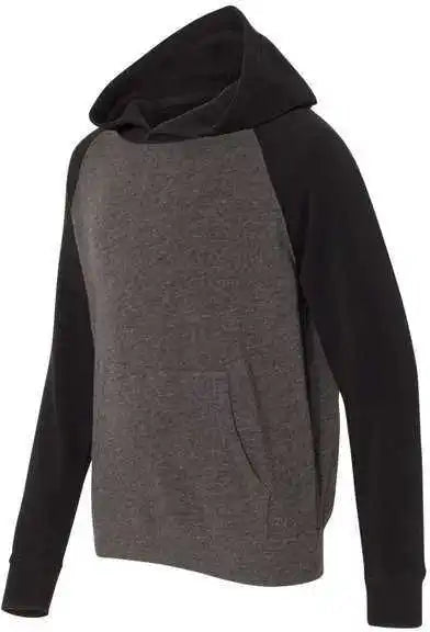 Independent Trading co Prm15ysb Youth Special Blend Raglan Hooded Sweatshirt Carbon Black