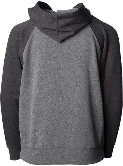 Independent Trading co Prm15ysbz Youth Lightweight Special Blend Raglan Zip Hood - Nickel Carbon