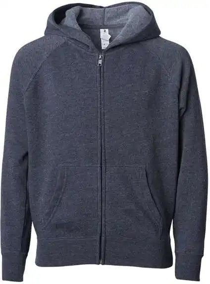 Independent Trading co Prm15ysbz Youth Lightweight Special Blend Raglan Zip Hood - Midnight