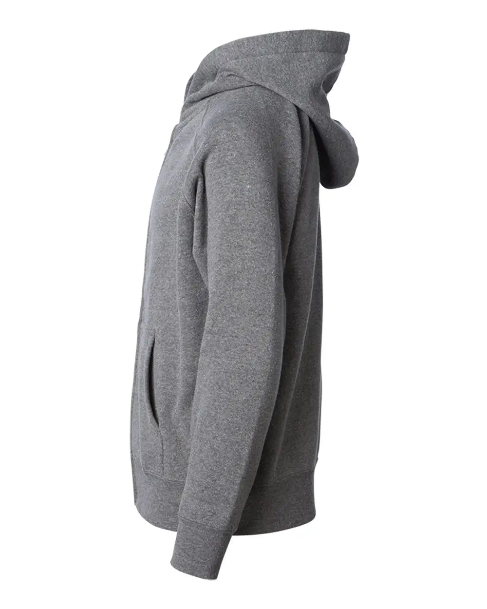Independent Trading Co. Prm15ysbz Youth Lightweight Special Blend Raglan Zip Hood - Nickel - Dark Gray / Xs
