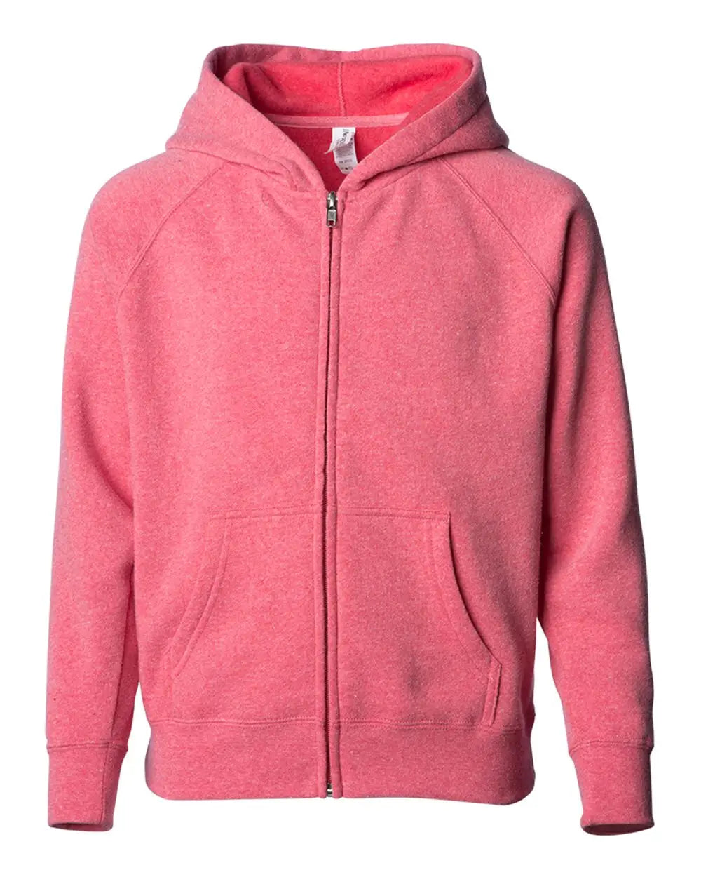 Independent Trading Co. Prm15ysbz Youth Lightweight Special Blend Raglan Zip Hood - Pomegranate - Cardinal / Xs