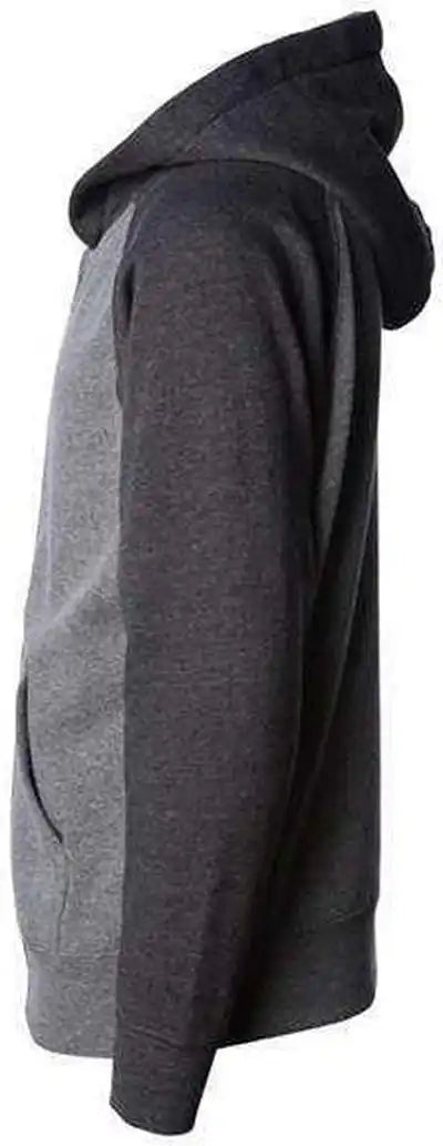 Independent Trading co Prm15ysbz Youth Lightweight Special Blend Raglan Zip Hood - Nickel Carbon
