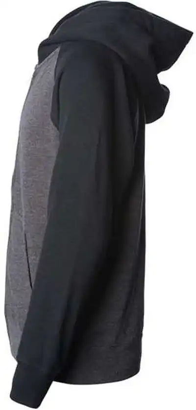Independent Trading co Prm15ysbz Youth Lightweight Special Blend Raglan Zip Hood - Carbon Black