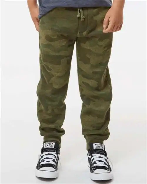 Independent Trading co Prm16pnt Youth Lightweight Special Blend Sweatpants - Forest Camo Heather