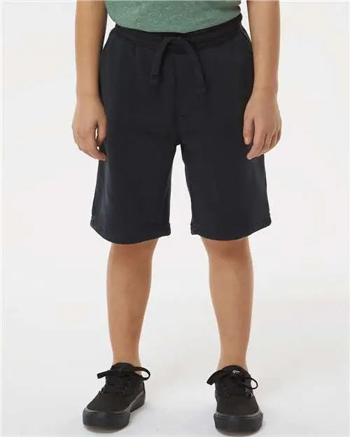 Independent Trading Co. Prm16srt Youth Lightweight Special Blend Fleece Shorts - Black
