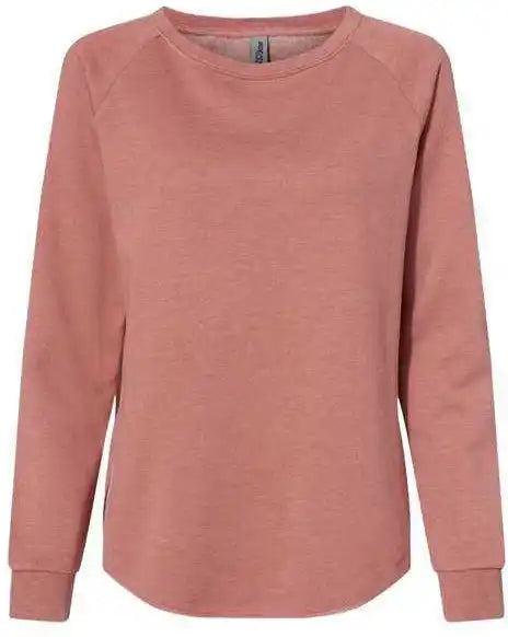 Independent Trading co Prm2000 Women’s California Wave Wash Crewneck Sweatshirt - Dusty Rose