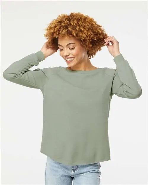 Independent Trading Co. Prm2000 Women’s California Wave Wash Crewneck Sweatshirt - Sage
