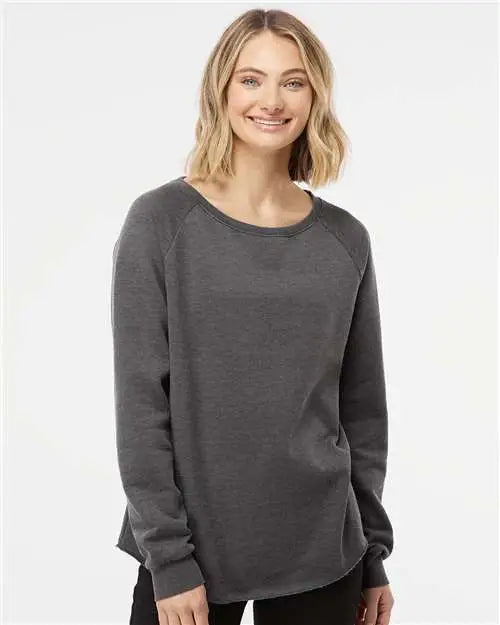 Independent Trading Co. Prm2000 Women’s California Wave Wash Crewneck Sweatshirt - Shadow
