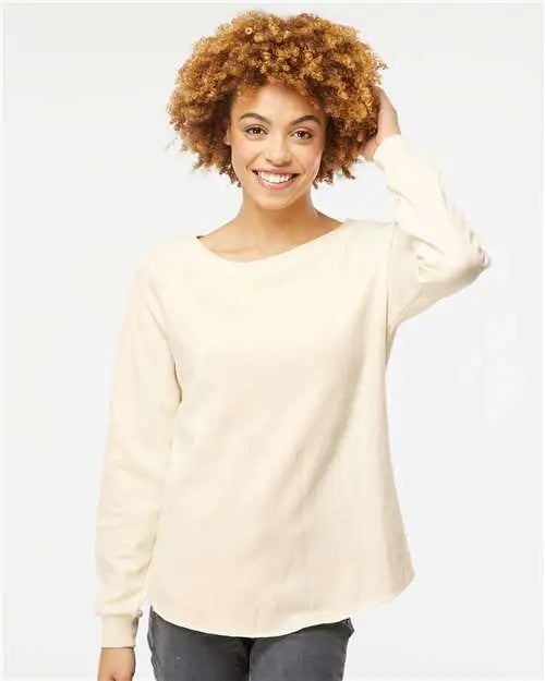 Independent Trading Co. Prm2000 Women’s California Wave Wash Crewneck Sweatshirt - Bone