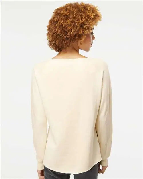 Independent Trading Co. Prm2000 Women’s California Wave Wash Crewneck Sweatshirt - Bone