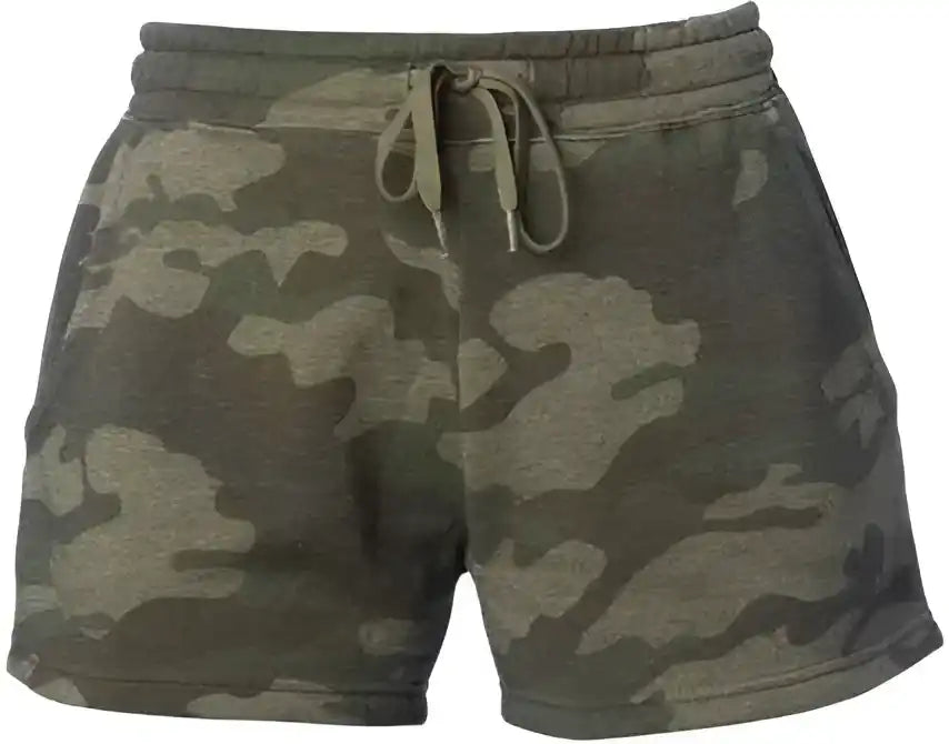 Independent Trading co Prm20srt Womens Lightweight California Wave Wash Sweatshorts Forest Camo Heather