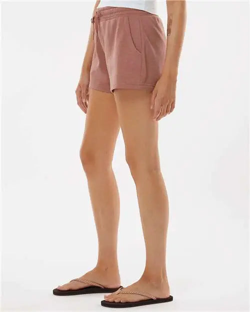 Independent Trading Co. Prm20srt Women’s Lightweight California Wave Wash Fleece Shorts - Dusty Rose