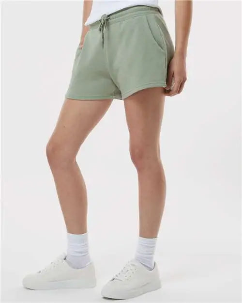 Independent Trading Co. Prm20srt Women’s Lightweight California Wave Wash Fleece Shorts - Sage