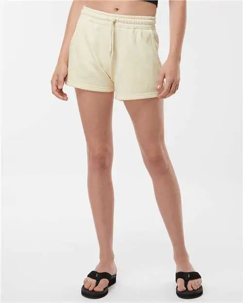 Independent Trading Co. Prm20srt Women’s Lightweight California Wave Wash Fleece Shorts - Bone