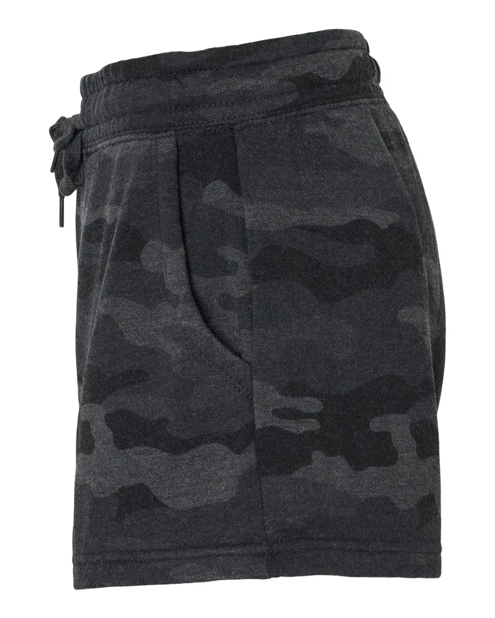 Independent Trading Co. Prm20srt Women’s Lightweight California Wave Wash Fleece Shorts - Black Camo Heather