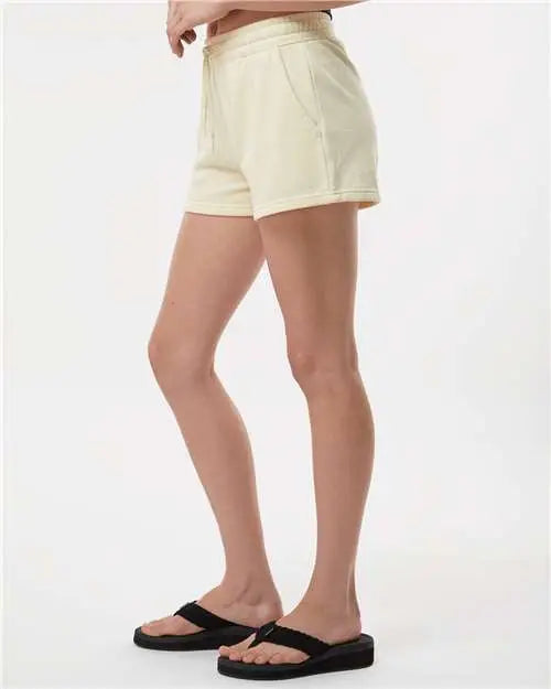 Independent Trading Co. Prm20srt Women’s Lightweight California Wave Wash Fleece Shorts - Bone