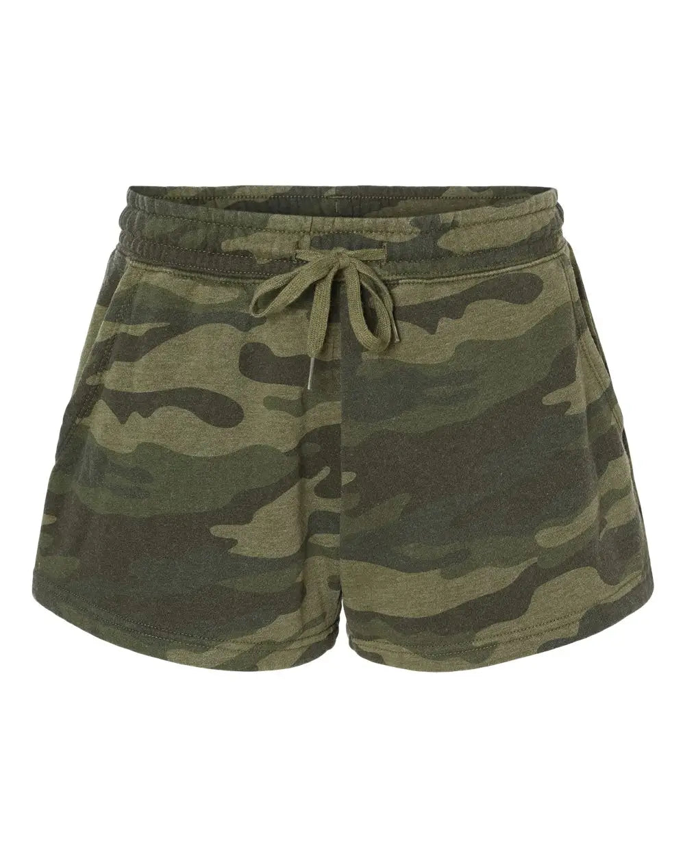Independent Trading Co. Prm20srt Women’s Lightweight California Wave Wash Fleece Shorts - Forest Camo Heather - Xs
