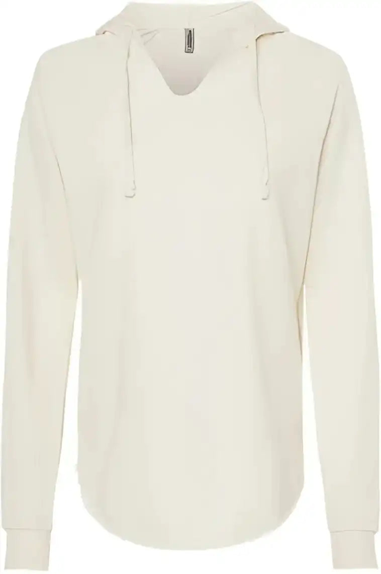 Independent Trading co Prm2500 Womens Lightweight California Wave Wash Hooded Sweatshirt - Bone