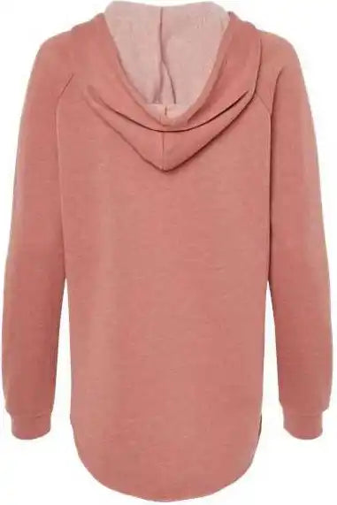 Independent Trading co Prm2500 Womens Lightweight California Wave Wash Hooded Sweatshirt - Dusty Rose
