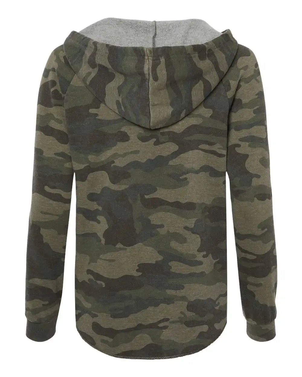 Independent Trading Co. Prm2500 Women’s Lightweight California Wave Wash Hooded Sweatshirt - Forest Camo Heather - Xs