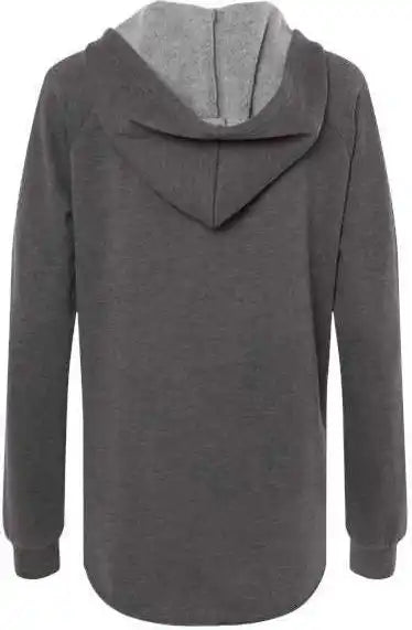 Independent Trading co Prm2500 Womens Lightweight California Wave Wash Hooded Sweatshirt Shadow